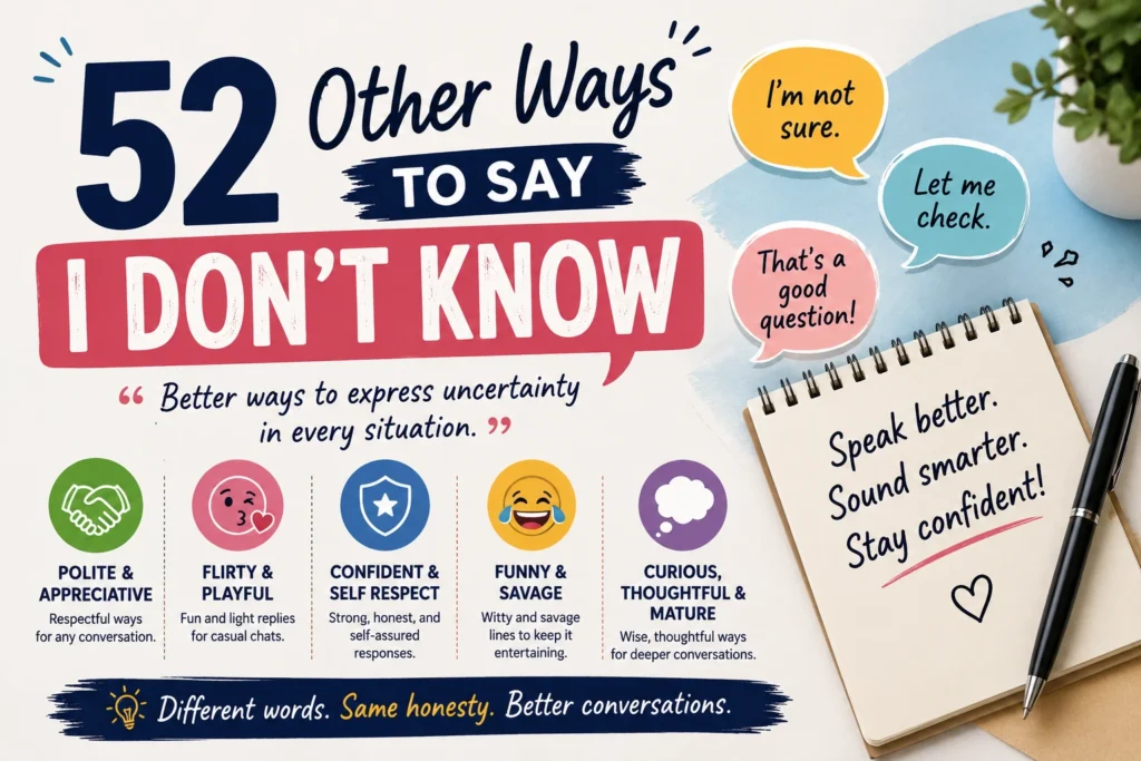 other ways to say I don't know