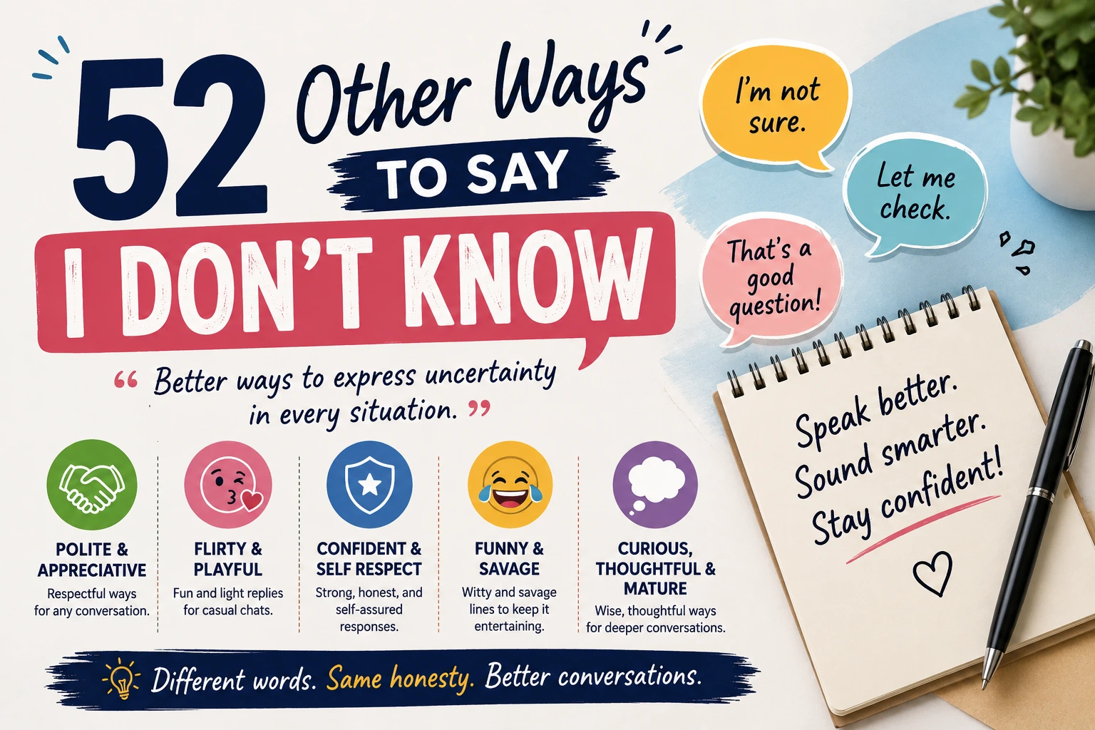 other ways to say I don't know