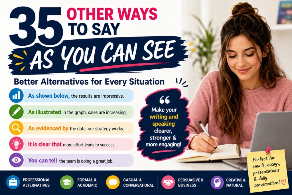 other ways to say as you can see