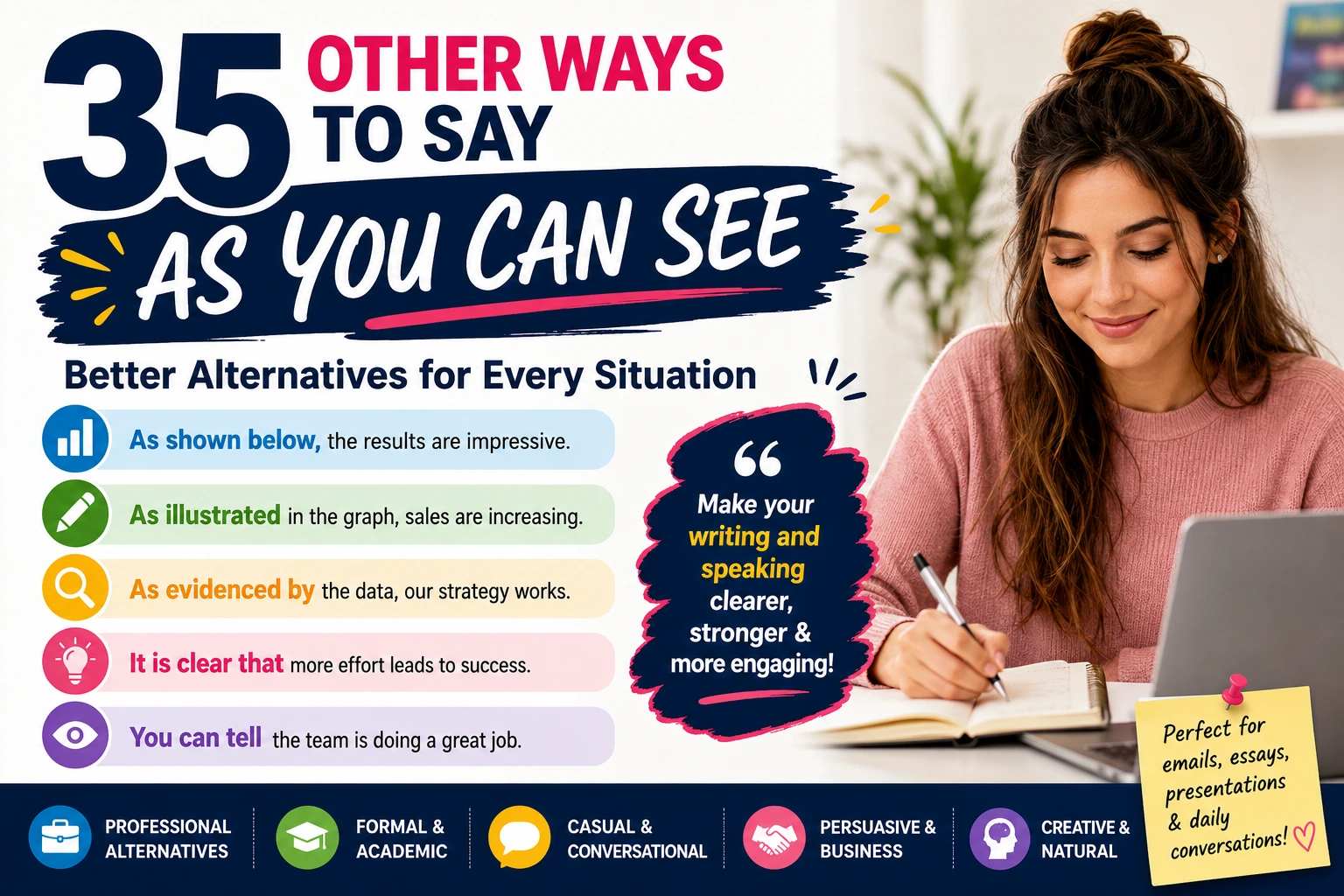 other ways to say as you can see