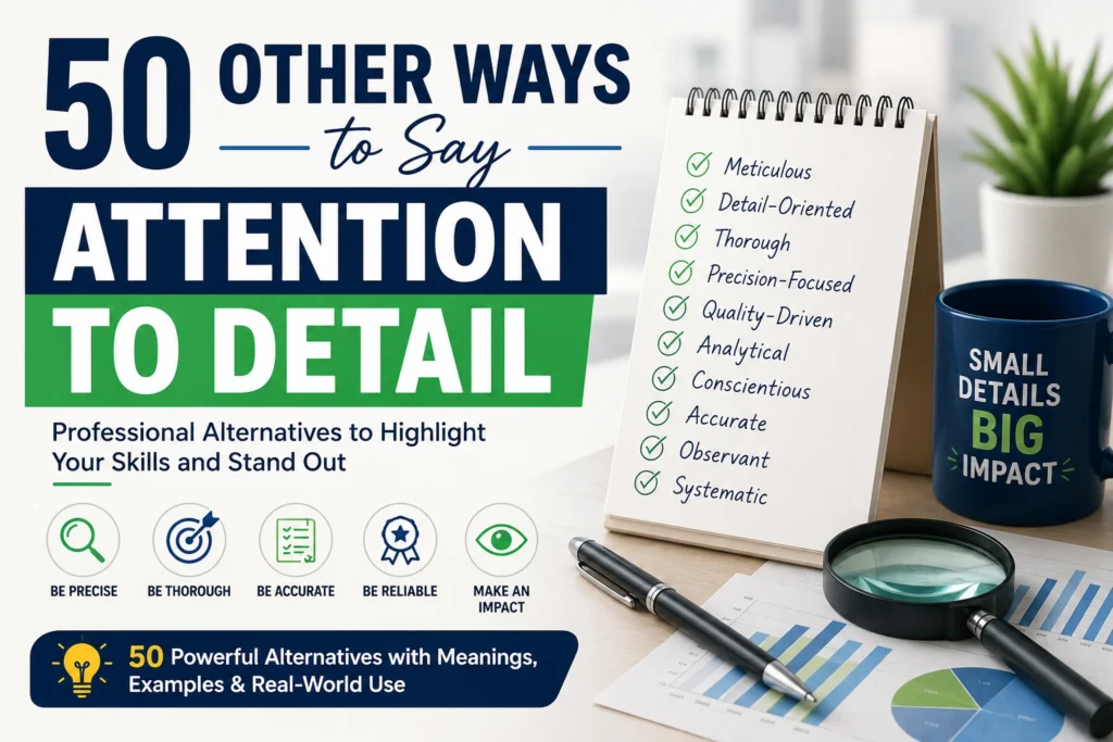 other ways to say attention to detail