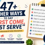 other ways to say first come first serve