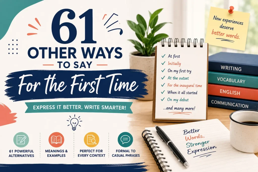 other ways to say for the first time