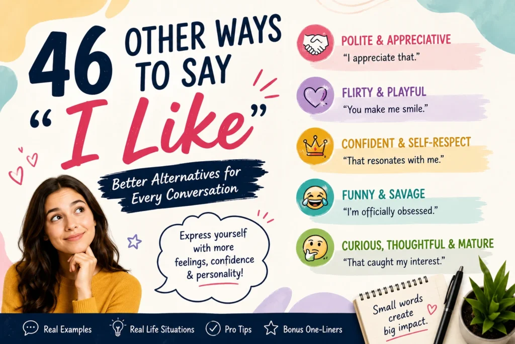 other ways to say i like