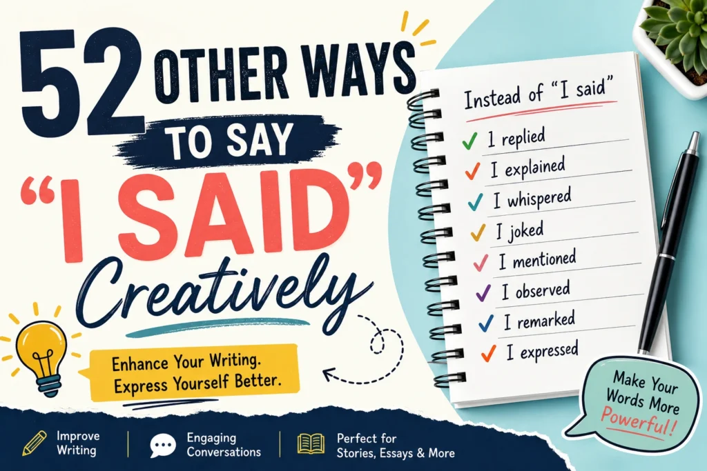 other ways to say i said creatively