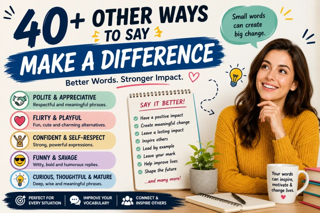 other ways to say make a difference