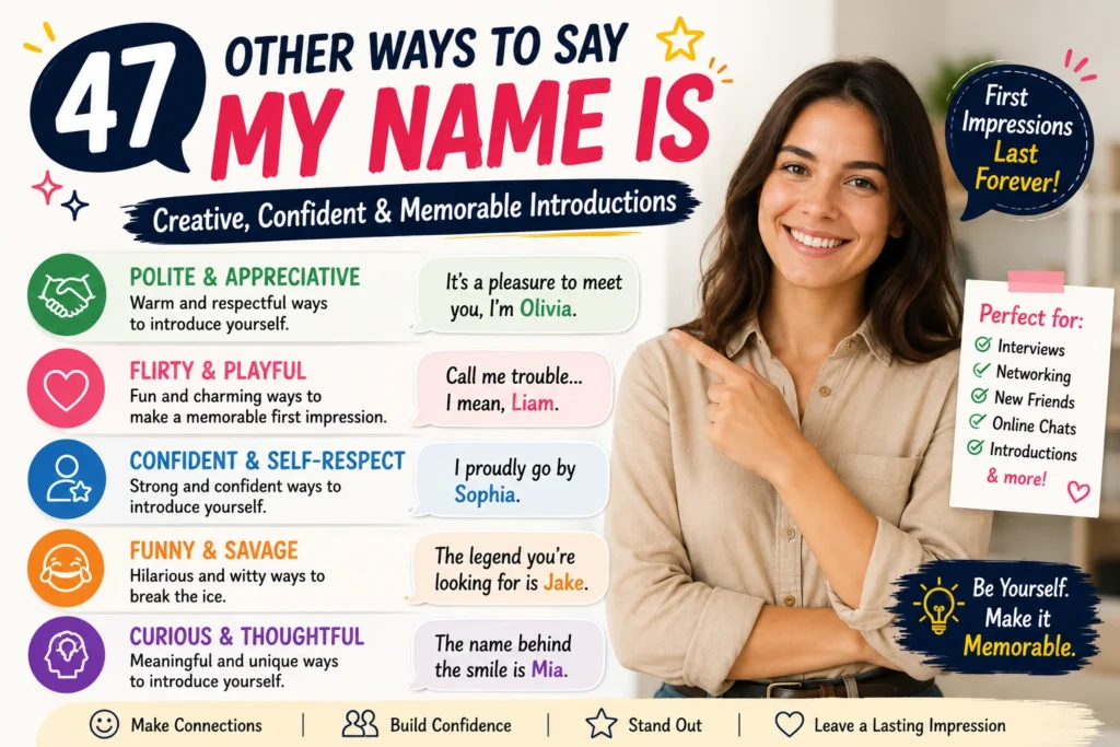 other ways to say my name is
