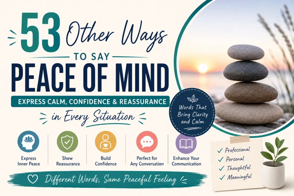 other ways to say peace of mind