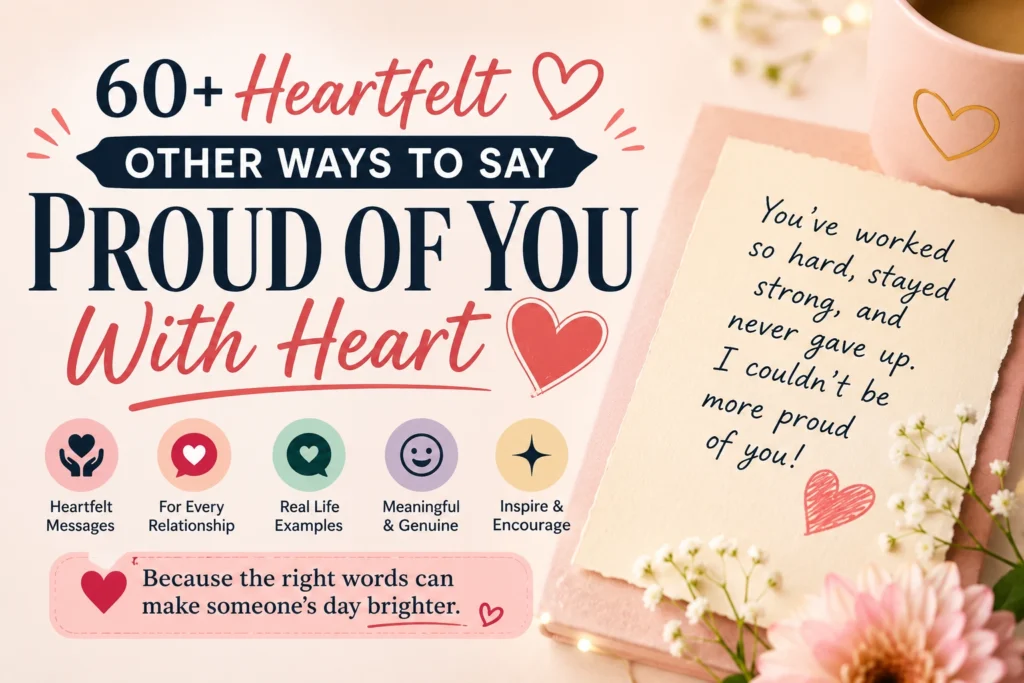 other ways to say proud of you with heart