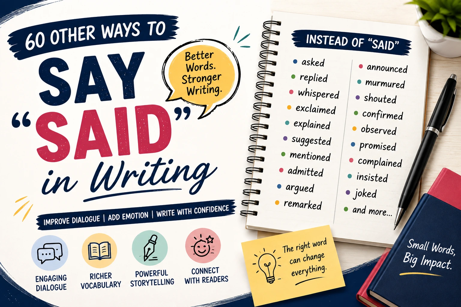 other ways to say said in writing