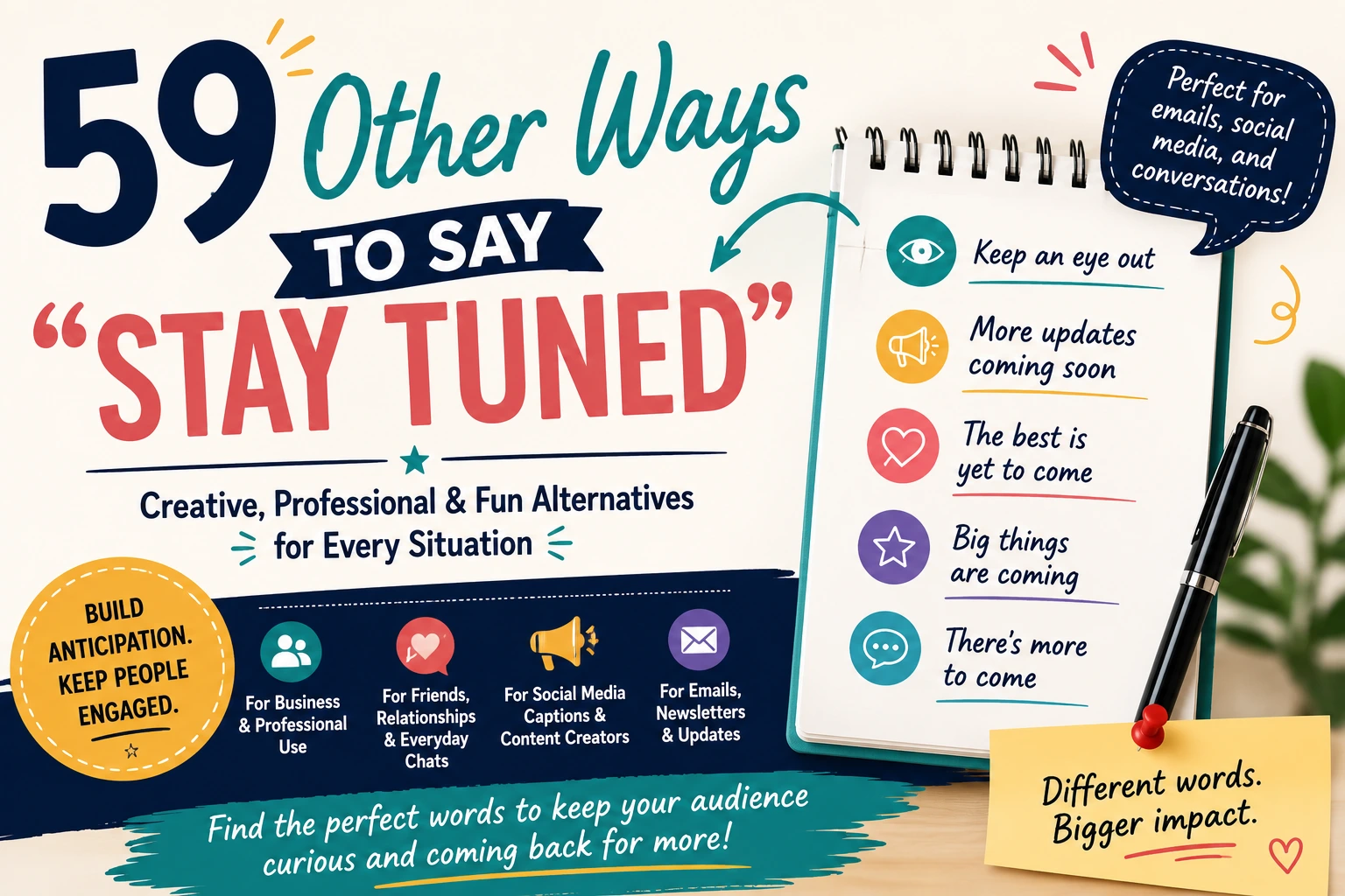 other ways to say stay tuned