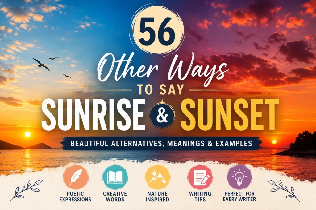 other ways to say sunrise and sunset