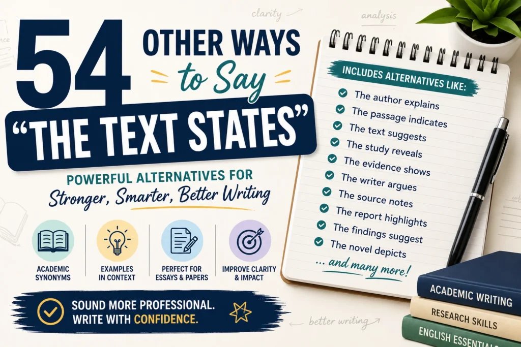 other ways to say the text states