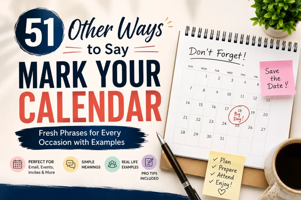 other ways to say to mark your calendar