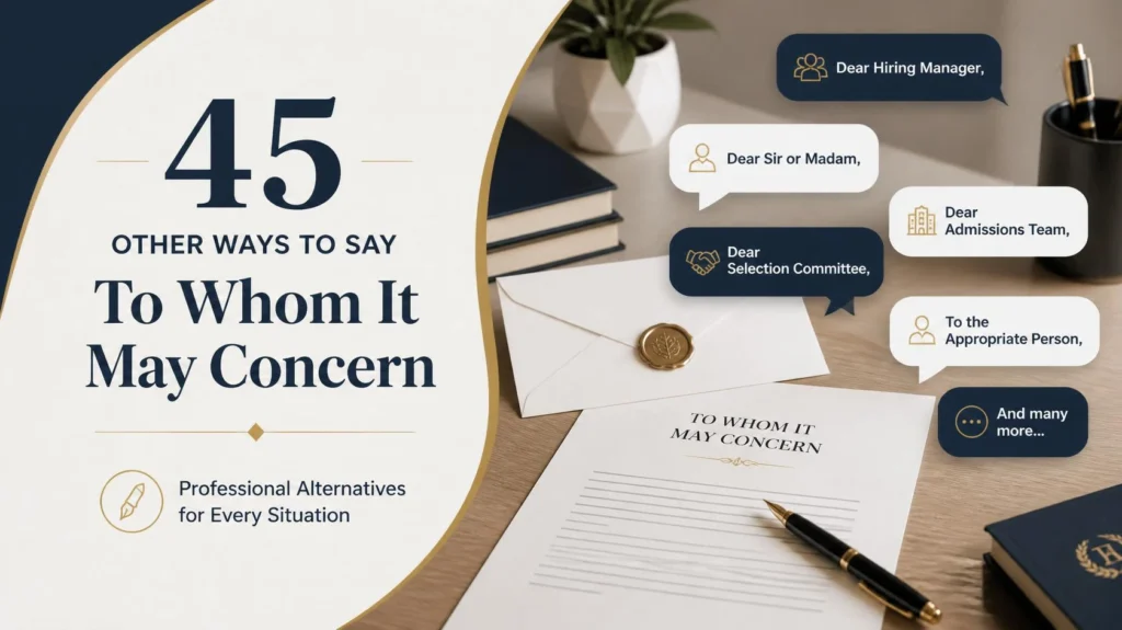 other ways to say to whom it may concern