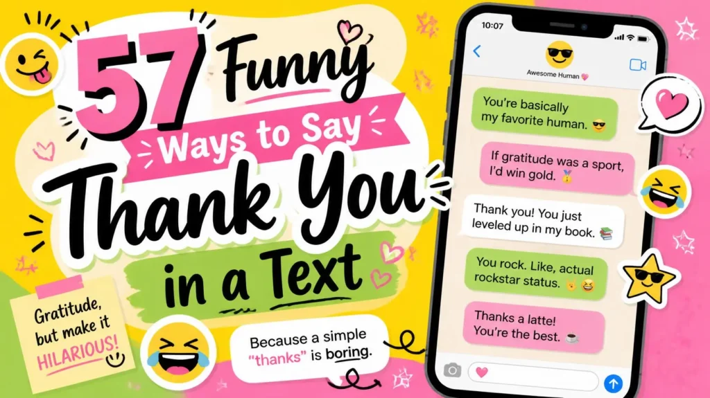 funny ways to say thank you in a text