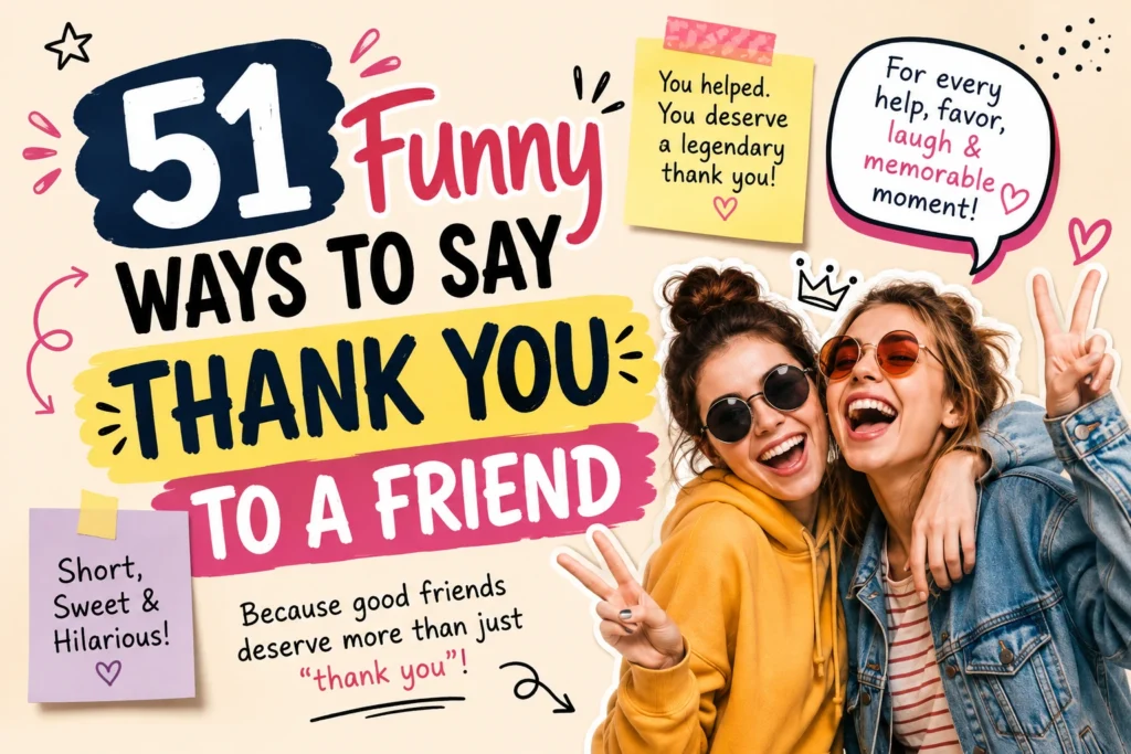 funny ways to say thank you to a friend