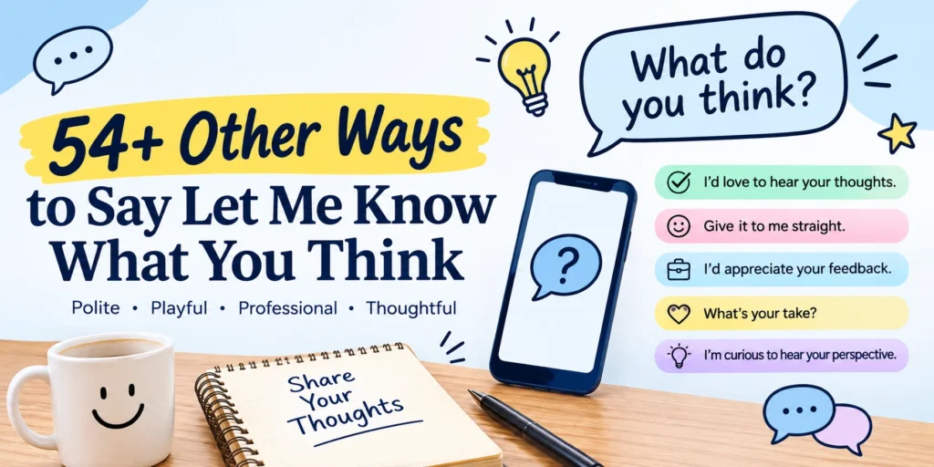 other ways to say let me know what you think
