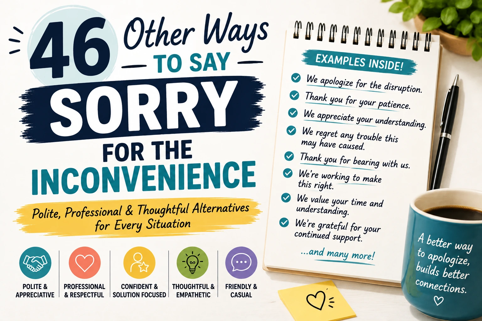 other ways to say sorry for the inconvenience