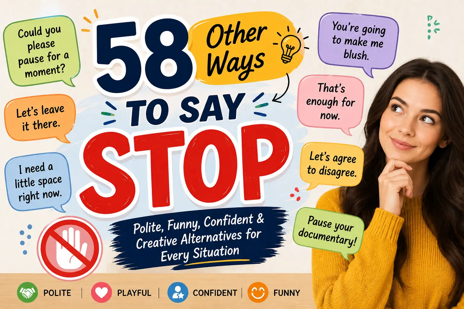 other ways to say stop