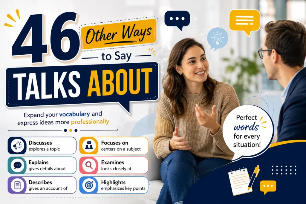 other ways to say talks about