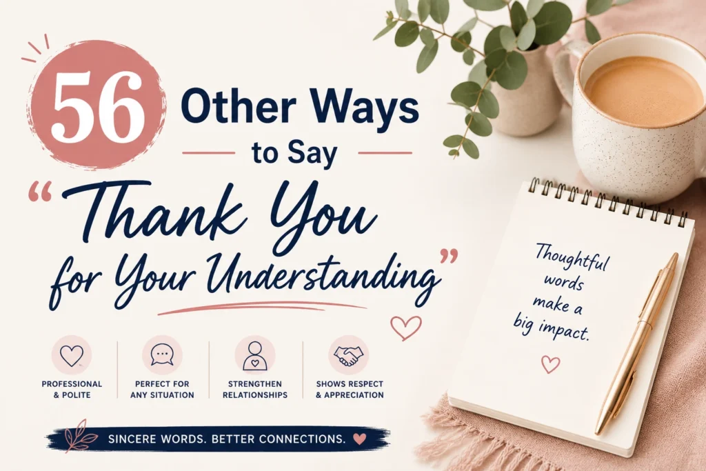 other ways to say thank you for your understanding