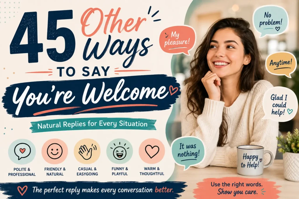 other ways to say you’re welcome