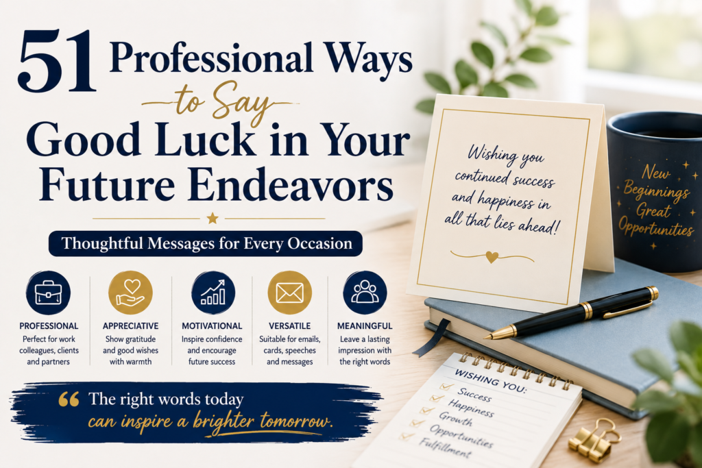 professional ways to say good luck in your future endeavors