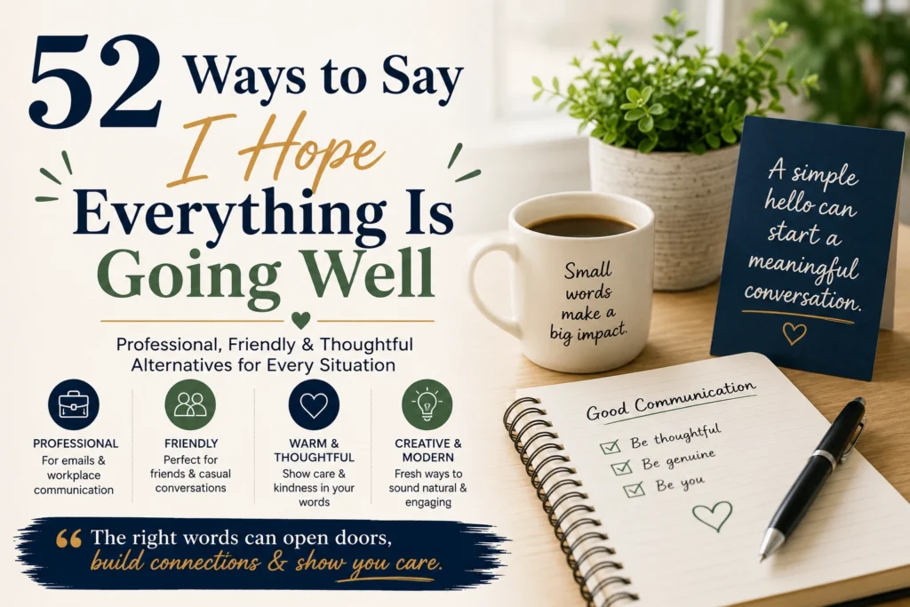 ways to say i hope everything is going well