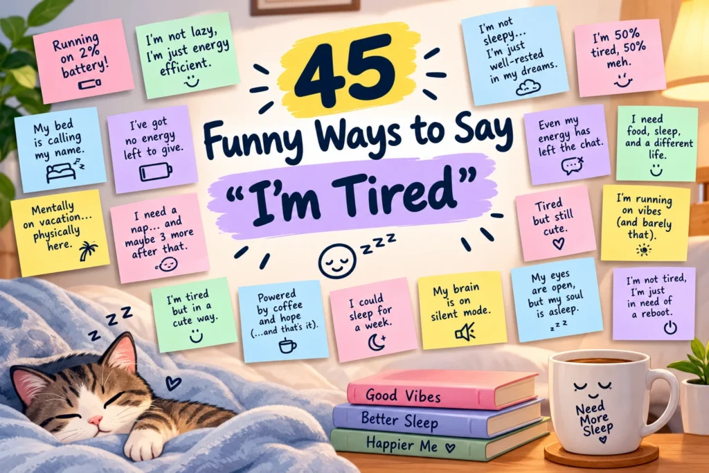 funny ways to say im tired