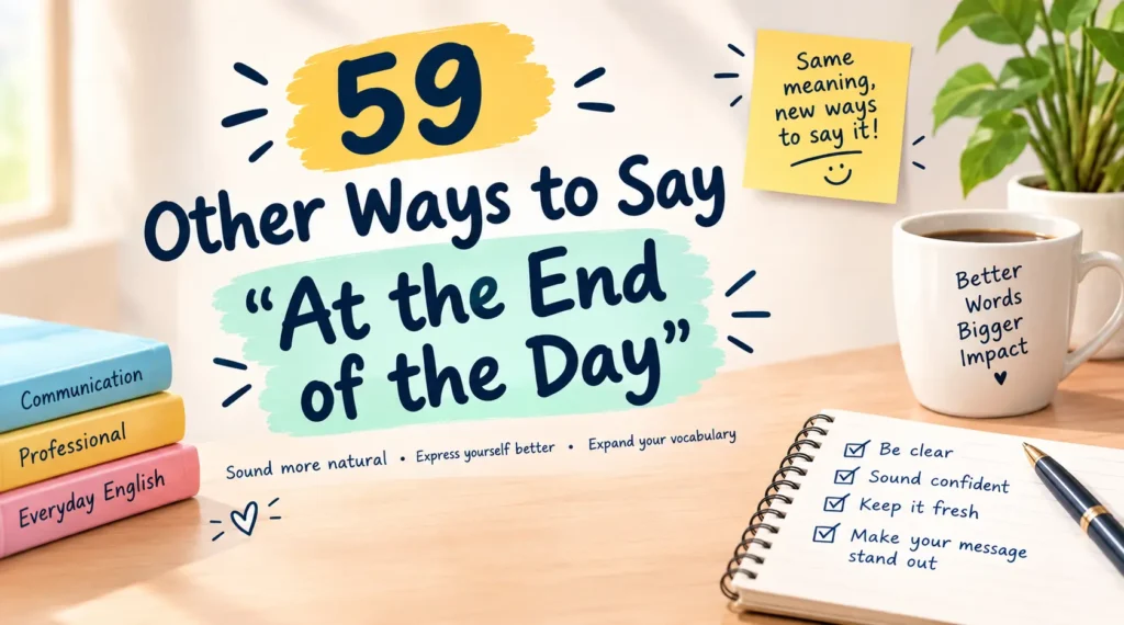 other ways to say at the end of the day