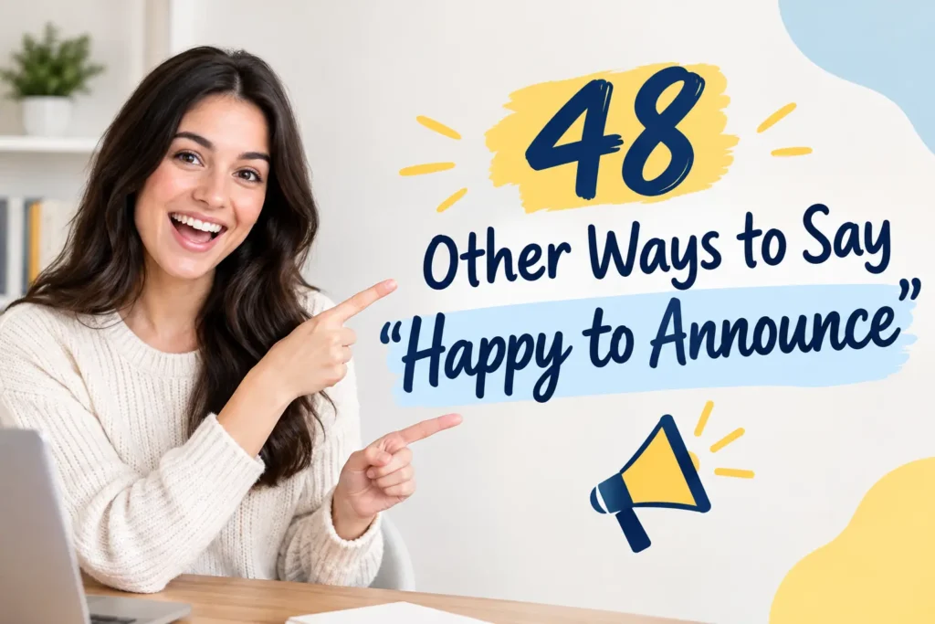 other ways to say happy to announce