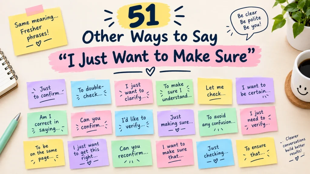 other ways to say i just want to make sure