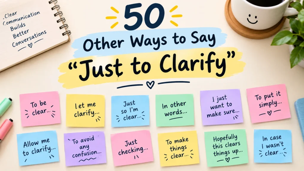 other ways to say just to clarify