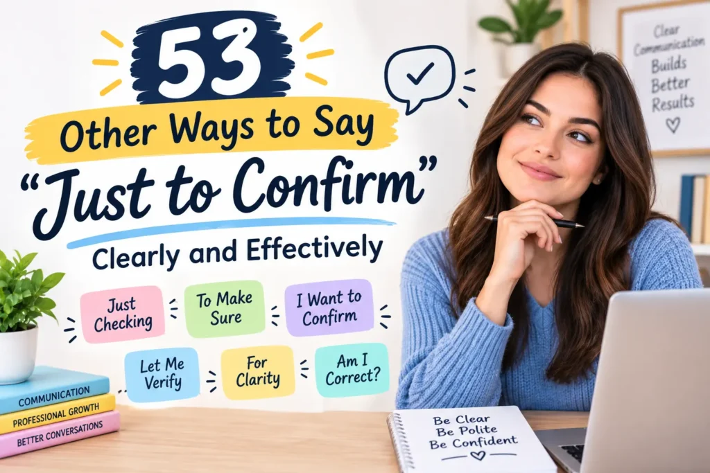 other ways to say just to confirm clearly and effectively