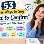 other ways to say just to confirm clearly and effectively