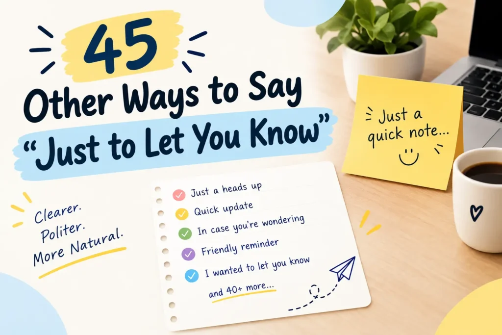 other ways to say just to let you know