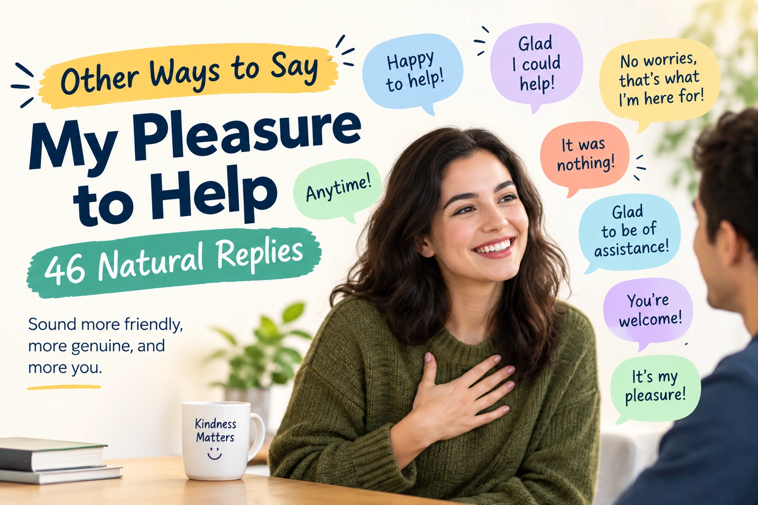 other ways to say my pleasure to help