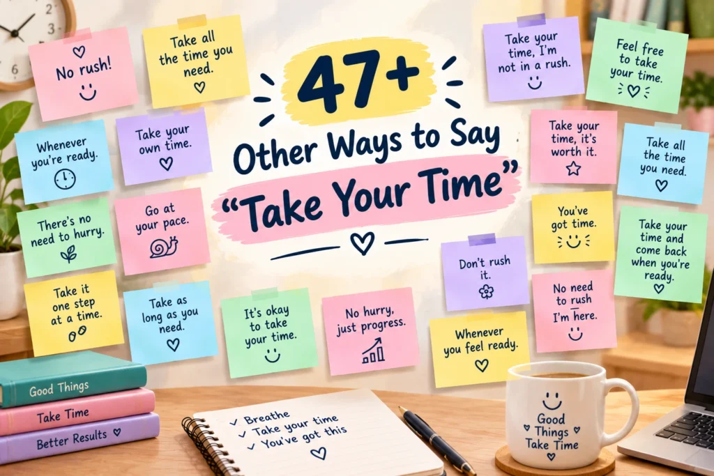 other ways to say take your time