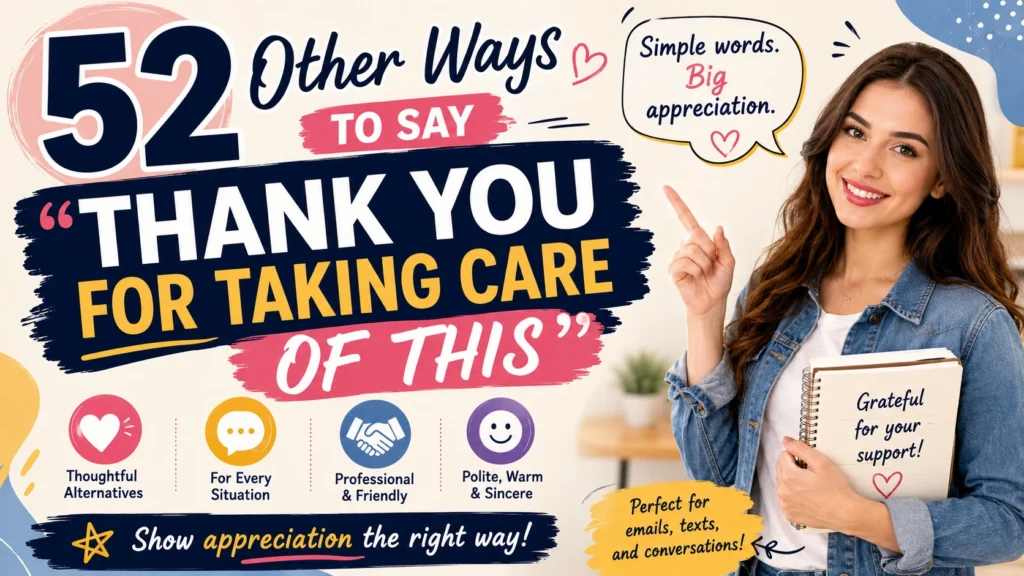 other ways to say thank you for taking care of this