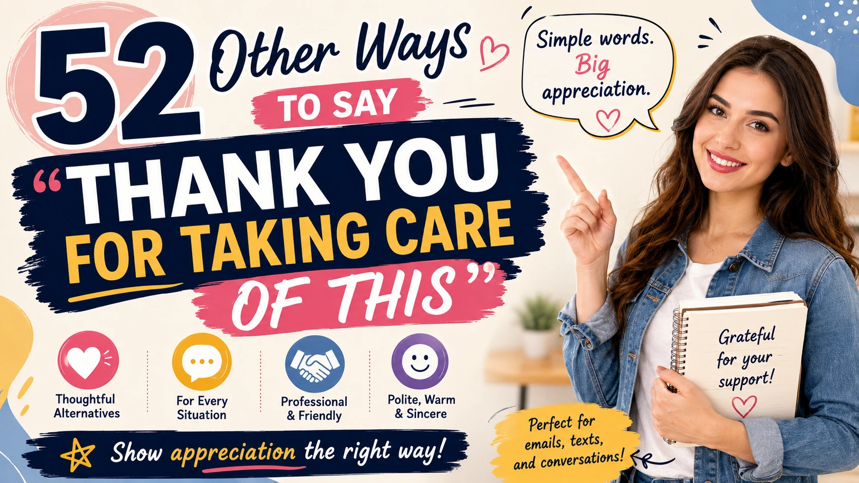 other ways to say thank you for taking care of this