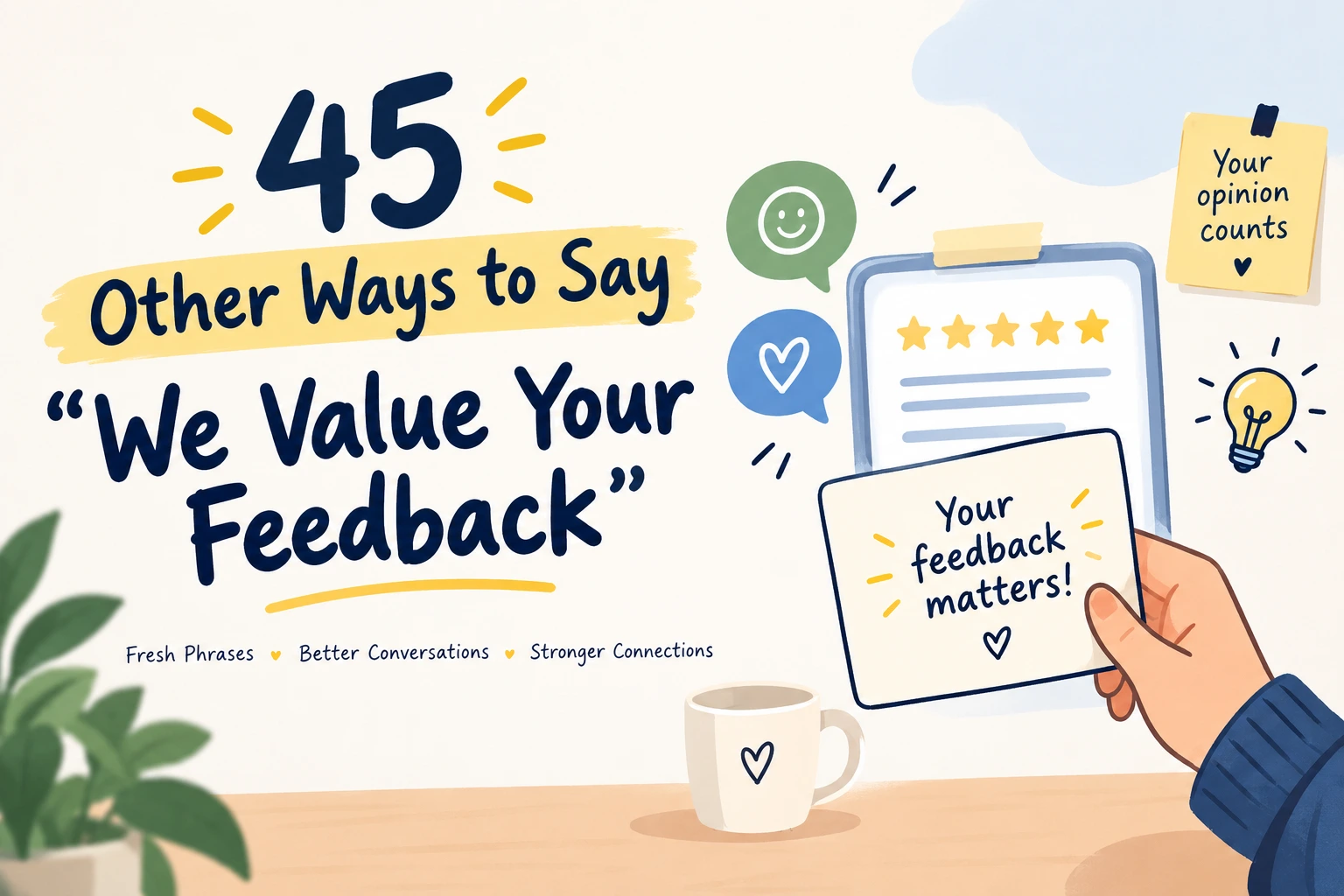 other ways to say we value your feedback