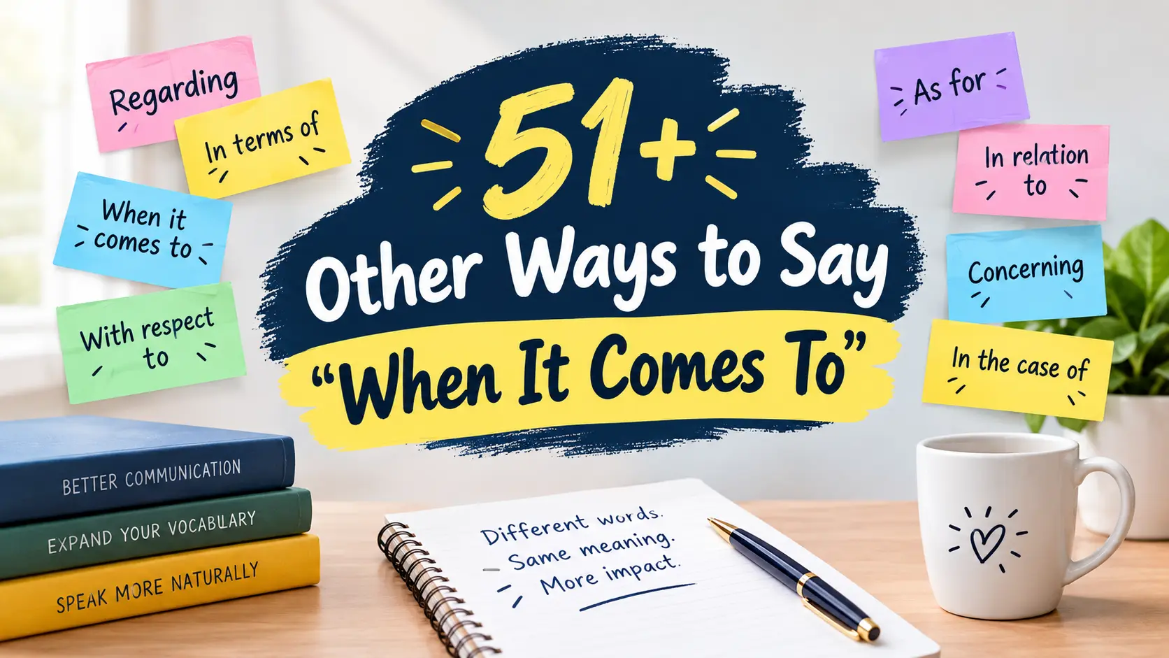 other ways to say when it comes to