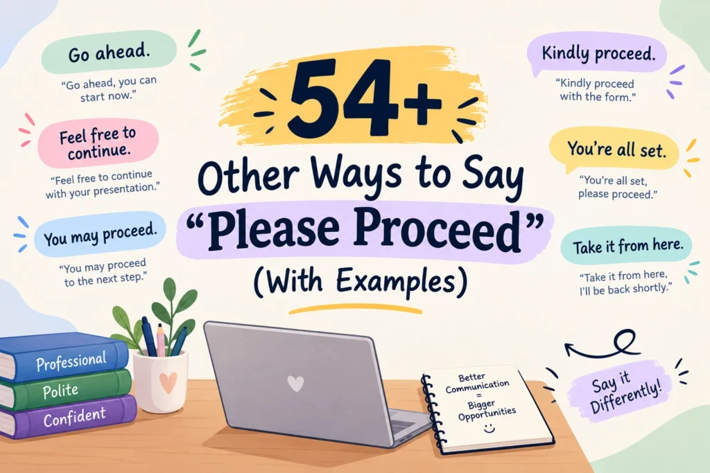 other ways to say please proceed