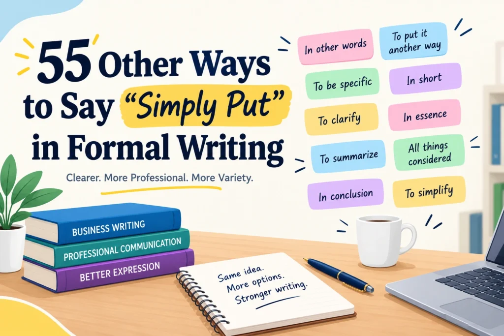 other ways to say simply put formal