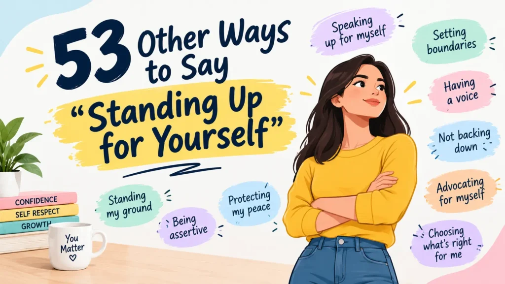 other ways to say standing up for yourself