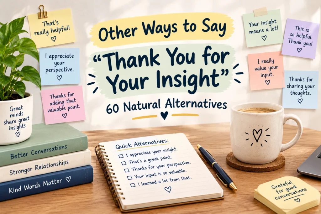 other ways to say thank you for your insight