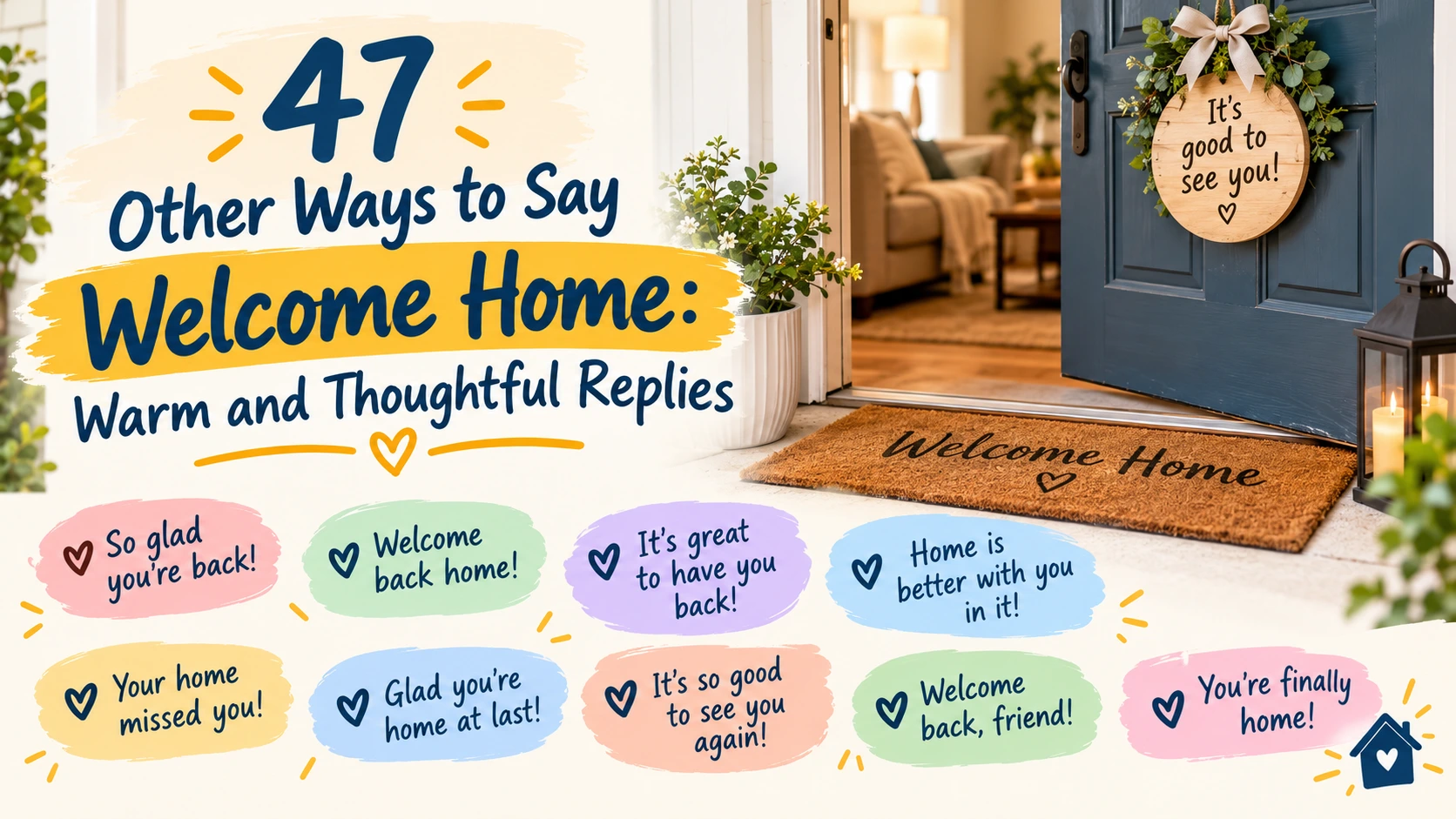 other ways to say welcome home
