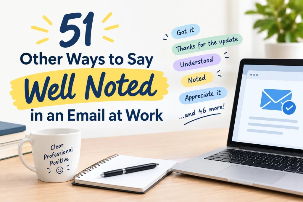 other ways to say well noted in an email at work