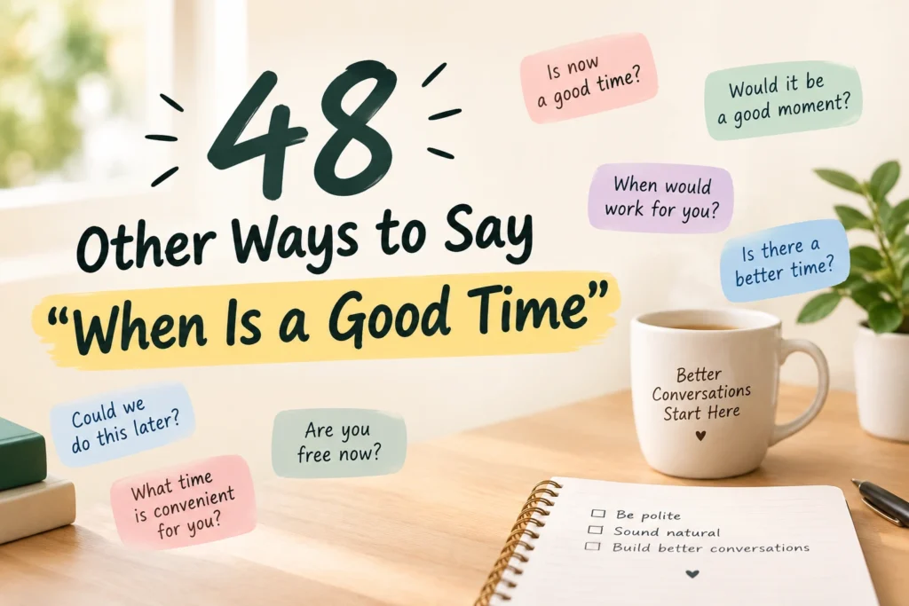 other ways to say when is a good time
